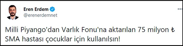 Sosyal Medyadan Çağrı: Varlık Fonu'na Aktarılan Milli Piyango İkramiyesi SMA Hastası Çocuklar İçin Kullanılsın