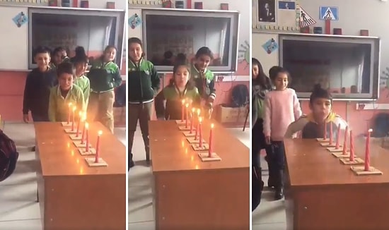 Öğrencileri ile Mum Söndürme Oyunu Oynayan Öğretmenin İzleyenleri Pamuk Şekere Dönüştüren Görüntüleri