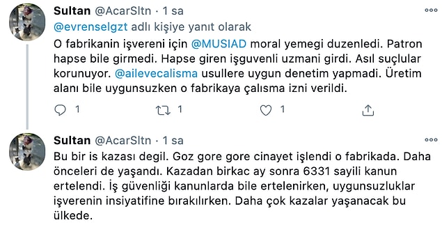 Fabrika işçilerinin yakınlarının adalet çığlığı sosyal medyanın gündemindeydi...