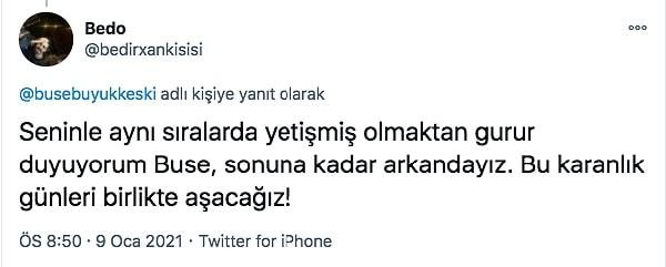 Buse'nin Mehmet Ardıç'a cevabından sonra ise sosyal medyadan destek yağmaya başladı.