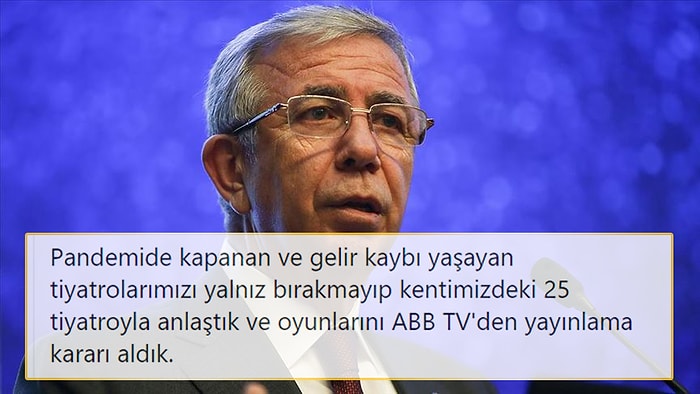 Mansur Yavaş'tan Sanatçılara Nefes Aldıracak Proje: '25 Tiyatroyla Anlaştık, Oyunlar ABB TV'den Yayınlanacak'