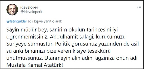 Tarihi Lisenin Müdürü Atatürk'ü Unutup Abdülhamid'e Teşekkür Etti, Mezunlar Ayaklandı