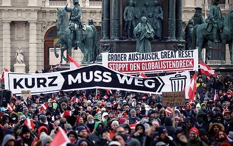 Avusturya’da Binlerce Vatandaş Korona Önlemlerini Protesto İçin Sokağa Çıktı