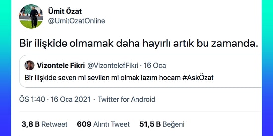 Ümit Özat Twitter'dan Kendisine Gelen Sorulara Verdiği Cevaplarla Hem Güldürdü Hem de Düşündürdü