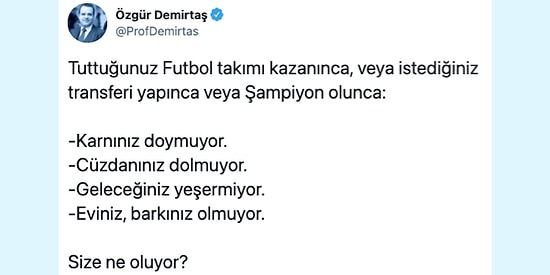 Özgür Demirtaş'ın "Top Karnınızı mı Doyuruyor?" Temalı Paylaşımı Tepkileri Üstüne Çekti