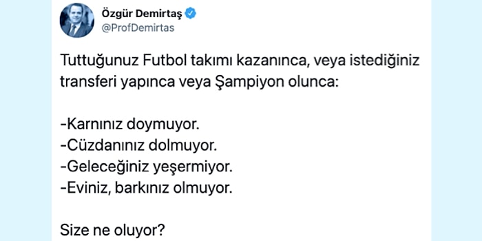 Özgür Demirtaş'ın "Top Karnınızı mı Doyuruyor?" Temalı Paylaşımı Tepkileri Üstüne Çekti