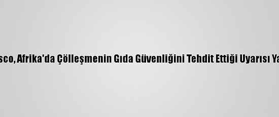 Isesco, Afrika'da Çölleşmenin Gıda Güvenliğini Tehdit Ettiği Uyarısı Yaptı