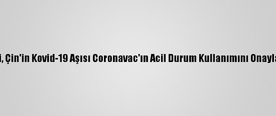 Şili, Çin'in Kovid-19 Aşısı Coronavac'ın Acil Durum Kullanımını Onayladı