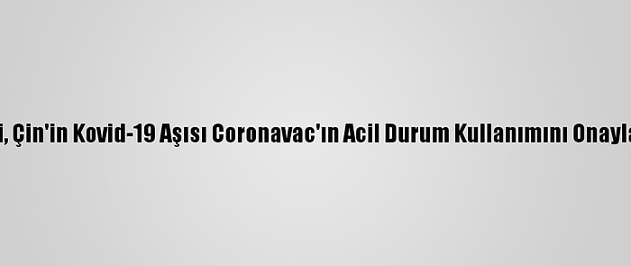 Şili, Çin'in Kovid-19 Aşısı Coronavac'ın Acil Durum Kullanımını Onayladı