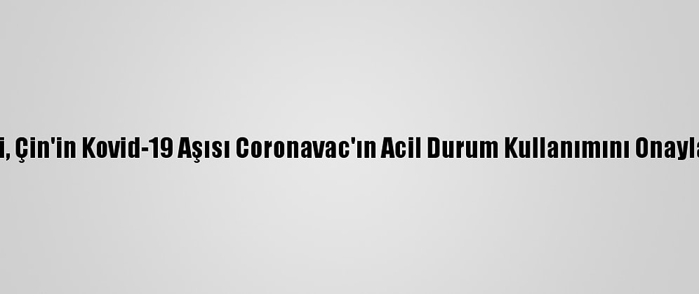 Şili, Çin'in Kovid-19 Aşısı Coronavac'ın Acil Durum Kullanımını Onayladı