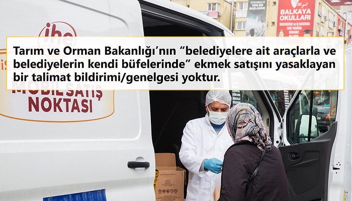 İBB'ye Ekmek Satışı Yasağı Getirildiği İddiasına Bakanlıktan Yalanlama