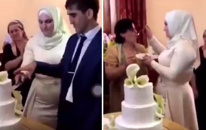 Düğün Pastasını Kestikten Sonra Pastayı Damada Yedirmek Yerine Başka Bir Kadına Yediren Gelin