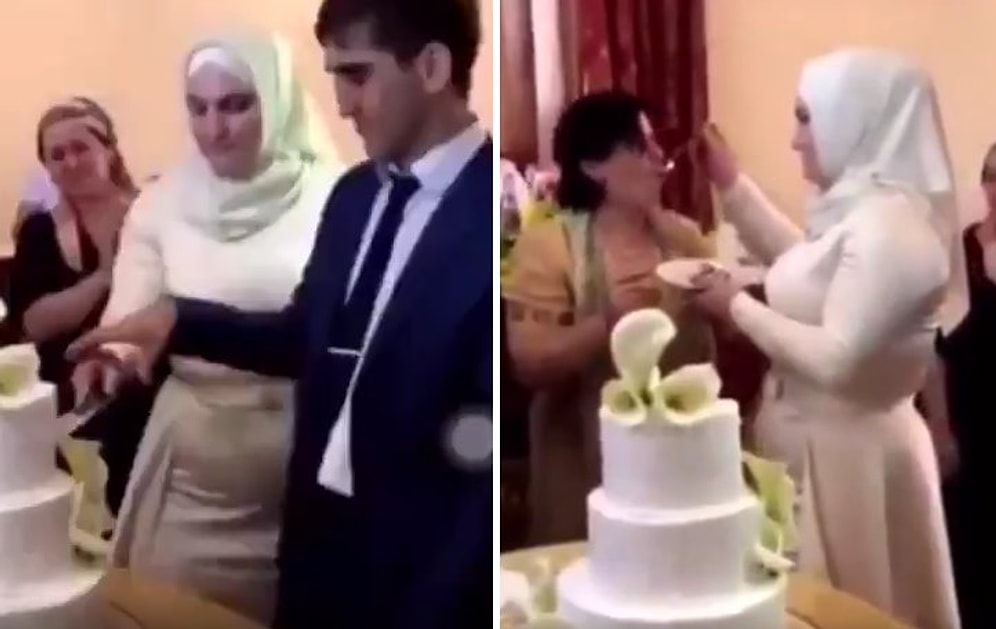 Düğün Pastasını Kestikten Sonra Pastayı Damada Yedirmek Yerine Başka Bir Kadına Yediren Gelin