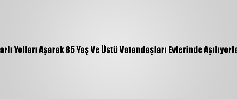 Karlı Yolları Aşarak 85 Yaş Ve Üstü Vatandaşları Evlerinde Aşılıyorlar