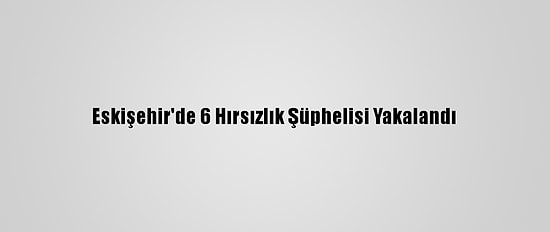 Eskişehir'de 6 Hırsızlık Şüphelisi Yakalandı