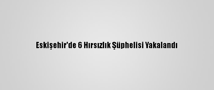 Eskişehir'de 6 Hırsızlık Şüphelisi Yakalandı