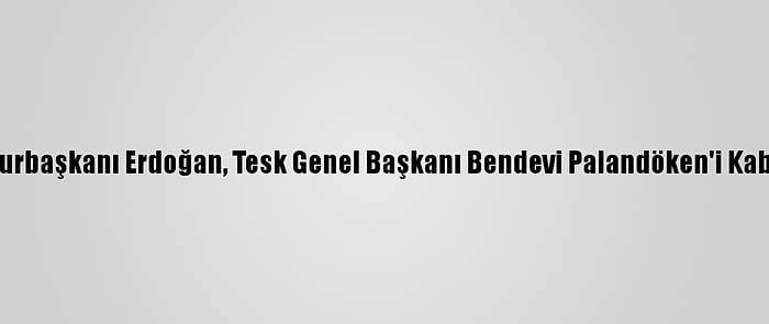 Cumhurbaşkanı Erdoğan, Tesk Genel Başkanı Bendevi Palandöken'i Kabul Etti