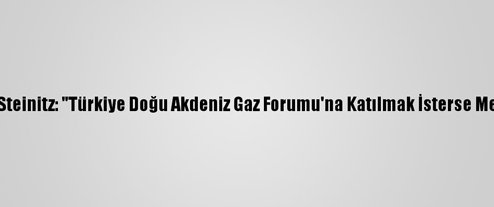 İsrail Enerji Bakanı Steinitz: "Türkiye Doğu Akdeniz Gaz Forumu'na Katılmak İsterse Memnuniyet Duyarım"