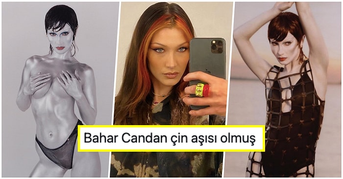 Bir Dergi İçin Vücudu Boyalı ve Üstsüz Pozlar Veren Bella Hadid Fena Halde Dalga Konusu Oldu!