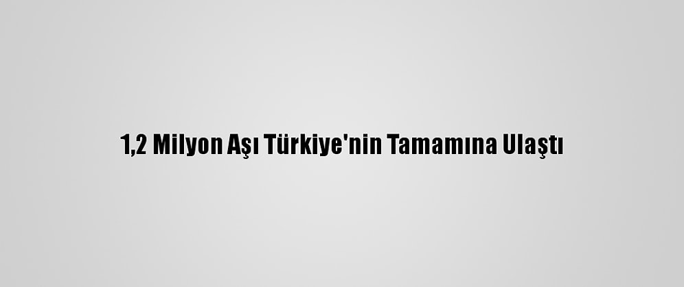 1,2 Milyon Aşı Türkiye'nin Tamamına Ulaştı