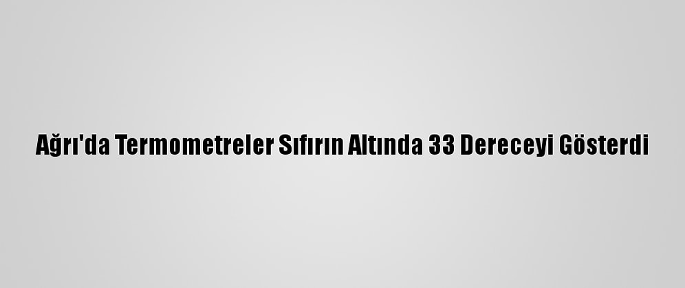 Ağrı'da Termometreler Sıfırın Altında 33 Dereceyi Gösterdi
