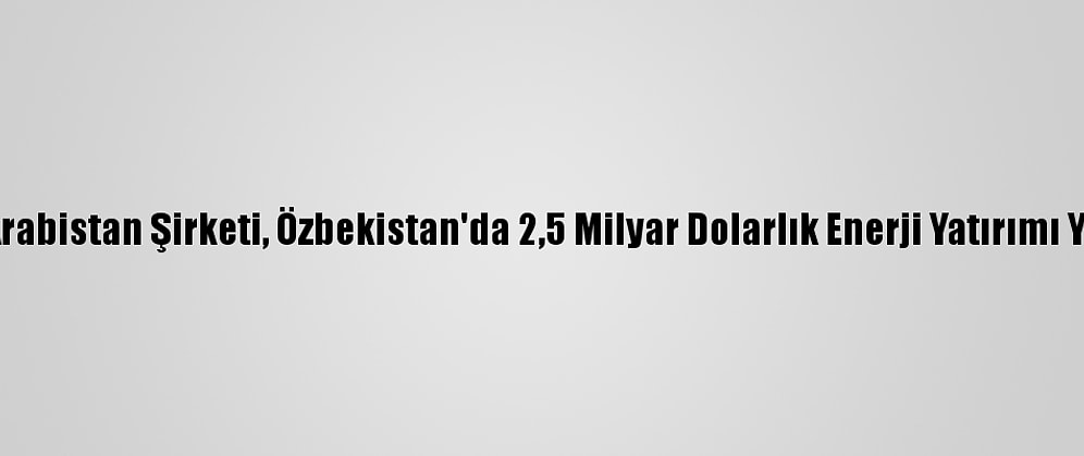 Suudi Arabistan Şirketi, Özbekistan'da 2,5 Milyar Dolarlık Enerji Yatırımı Yapacak