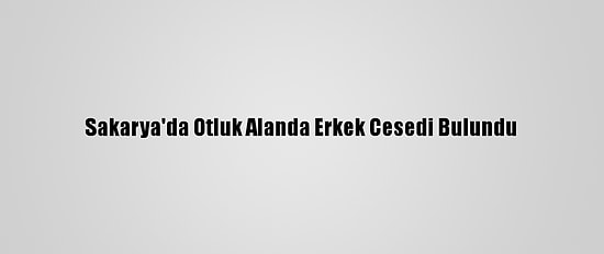 Sakarya'da Otluk Alanda Erkek Cesedi Bulundu