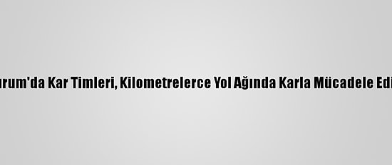 Erzurum'da Kar Timleri, Kilometrelerce Yol Ağında Karla Mücadele Ediyor