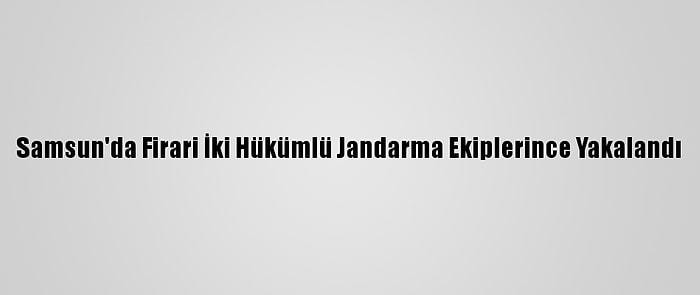 Samsun'da Firari İki Hükümlü Jandarma Ekiplerince Yakalandı