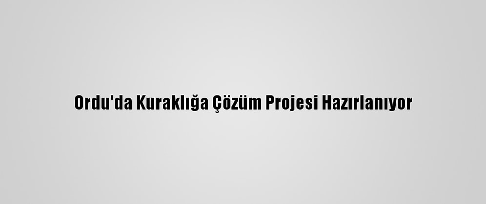 Ordu'da Kuraklığa Çözüm Projesi Hazırlanıyor