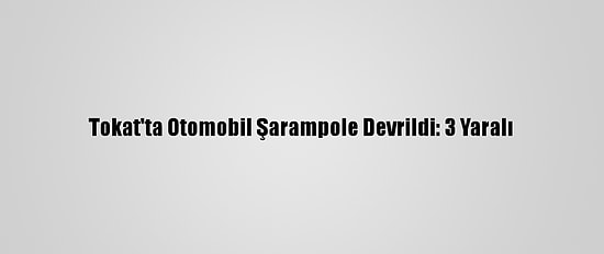 Tokat'ta Otomobil Şarampole Devrildi: 3 Yaralı