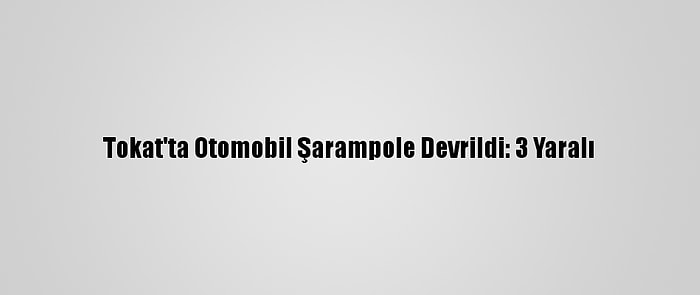 Tokat'ta Otomobil Şarampole Devrildi: 3 Yaralı