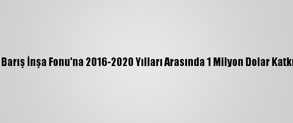 Türkiye, Bm Barış İnşa Fonu'na 2016-2020 Yılları Arasında 1 Milyon Dolar Katkıda Bulundu
