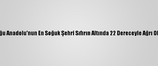 Doğu Anadolu'nun En Soğuk Şehri Sıfırın Altında 22 Dereceyle Ağrı Oldu