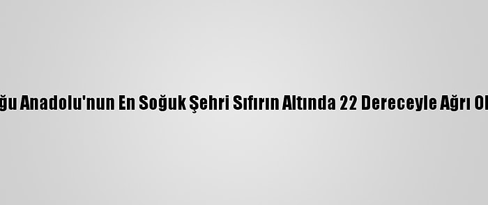 Doğu Anadolu'nun En Soğuk Şehri Sıfırın Altında 22 Dereceyle Ağrı Oldu