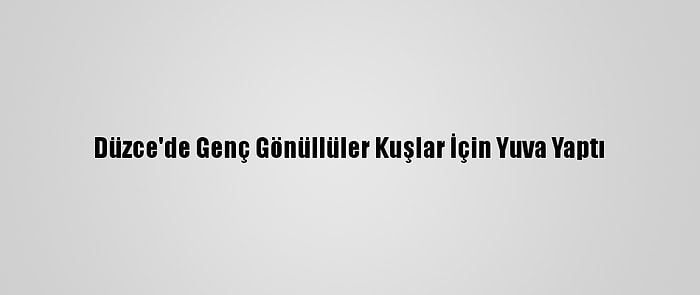 Düzce'de Genç Gönüllüler Kuşlar İçin Yuva Yaptı