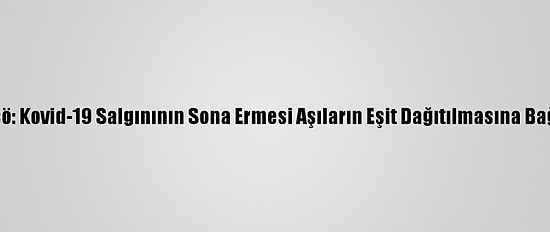 Dsö: Kovid-19 Salgınının Sona Ermesi Aşıların Eşit Dağıtılmasına Bağlı