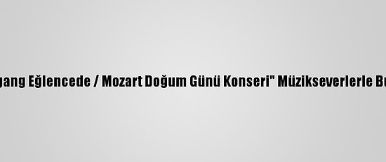 "Wolfgang Eğlencede / Mozart Doğum Günü Konseri" Müzikseverlerle Buluştu