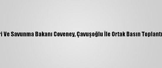 İrlanda Dışişleri Ve Savunma Bakanı Coveney, Çavuşoğlu İle Ortak Basın Toplantısında Konuştu: