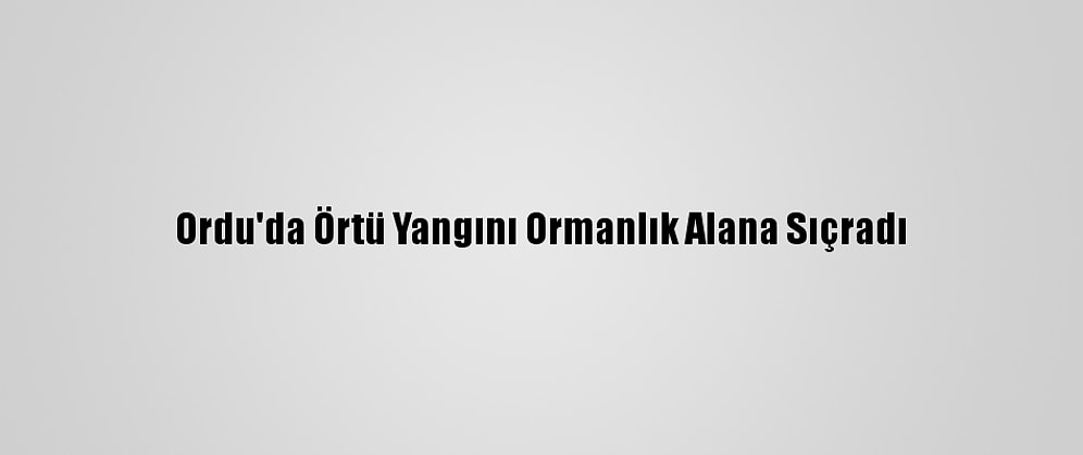 Ordu'da Örtü Yangını Ormanlık Alana Sıçradı