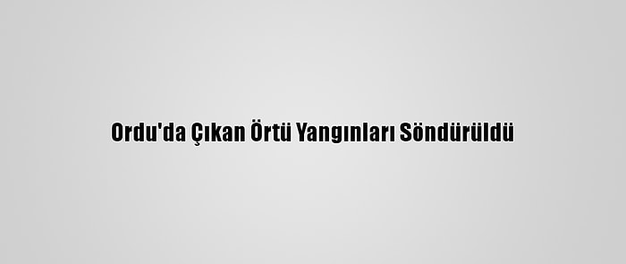Ordu'da Çıkan Örtü Yangınları Söndürüldü