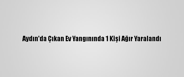 Aydın'da Çıkan Ev Yangınında 1 Kişi Ağır Yaralandı