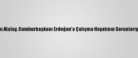 Türk-İş Genel Başkanı Atalay, Cumhurbaşkanı Erdoğan'a Çalışma Hayatının Sorunlarıyla İlgili Rapor Sundu