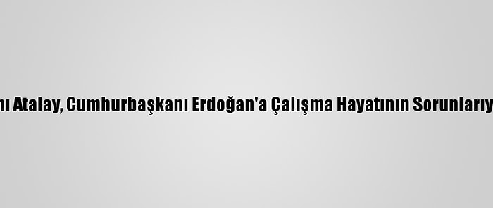 Türk-İş Genel Başkanı Atalay, Cumhurbaşkanı Erdoğan'a Çalışma Hayatının Sorunlarıyla İlgili Rapor Sundu