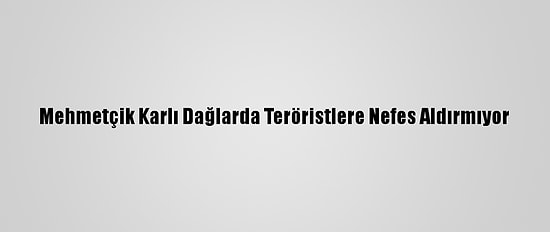 Mehmetçik Karlı Dağlarda Teröristlere Nefes Aldırmıyor