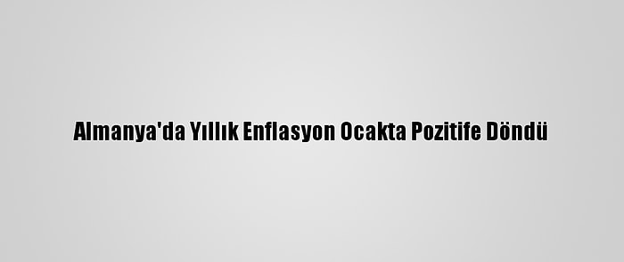 Almanya'da Yıllık Enflasyon Ocakta Pozitife Döndü