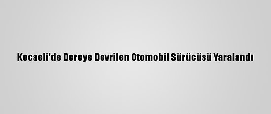 Kocaeli'de Dereye Devrilen Otomobil Sürücüsü Yaralandı