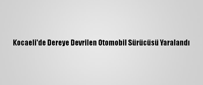 Kocaeli'de Dereye Devrilen Otomobil Sürücüsü Yaralandı