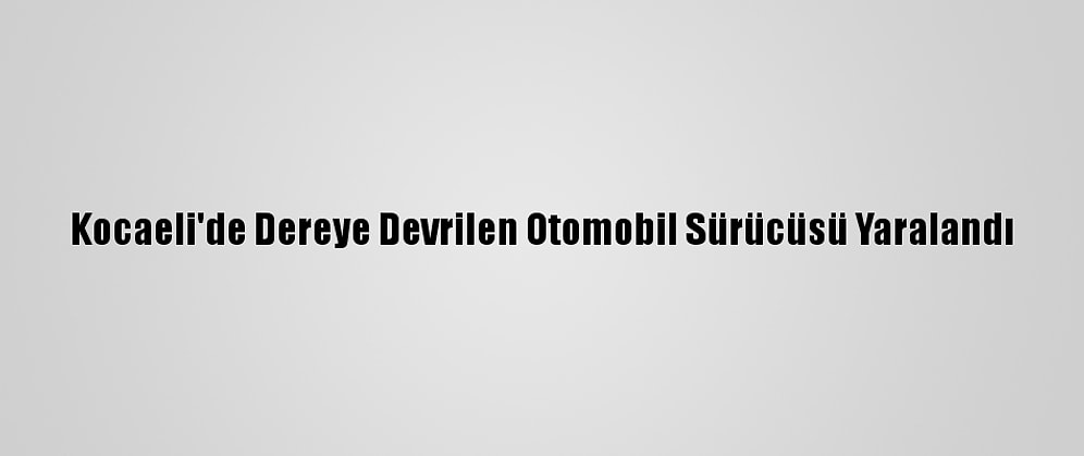 Kocaeli'de Dereye Devrilen Otomobil Sürücüsü Yaralandı