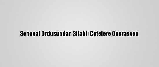 Senegal Ordusundan Silahlı Çetelere Operasyon